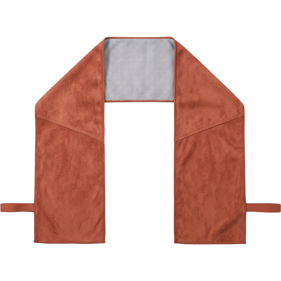 Xmkpf Dual-End Neck Training Towel with Center Mesh Panel 108 x 22 cm Terracotta Gray