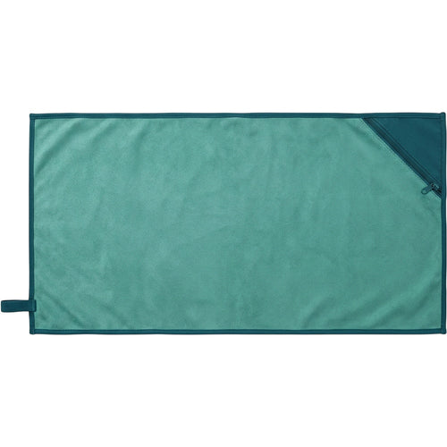 Xmkpf Suede Microfiber Fitness Towel with Zipper Pocket 82 x 34 cm Sea Green - Product view